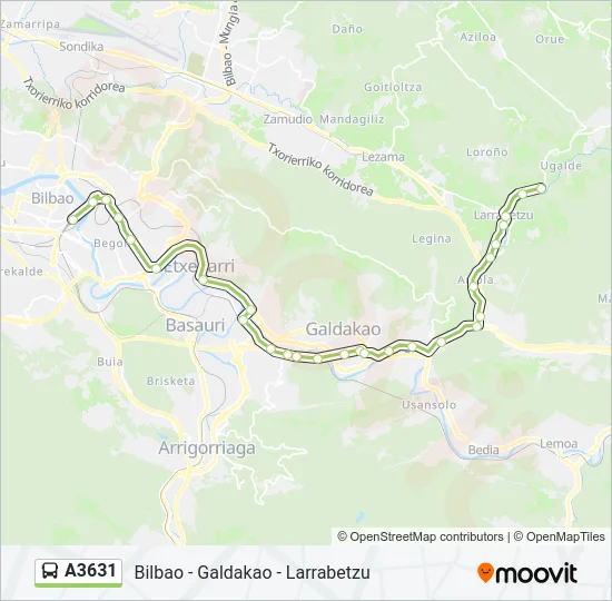 A3631 Bus Line Map