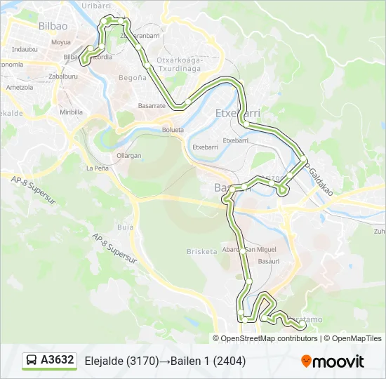 A3632 Bus Line Map