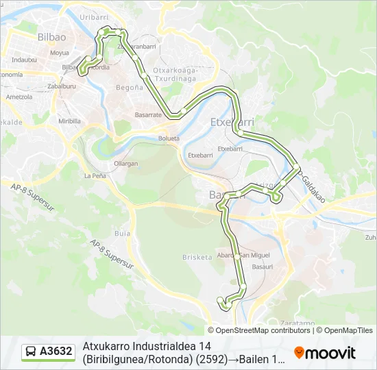 A3632 Bus Line Map