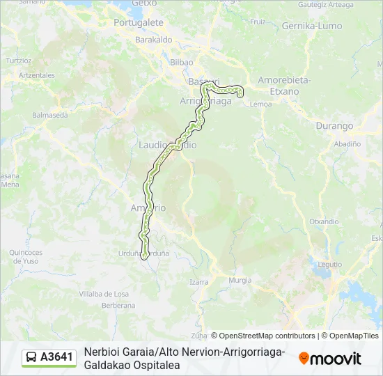 A3641 Bus Line Map