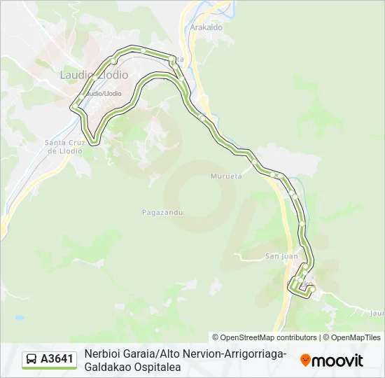 A3641 Bus Line Map