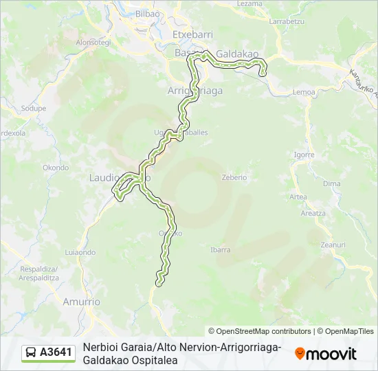 A3641 Bus Line Map