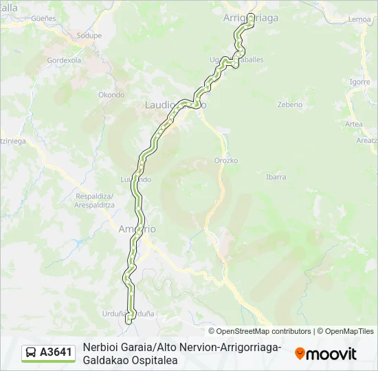 A3641 Bus Line Map
