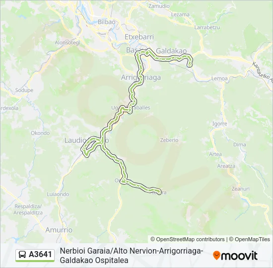 A3641 Bus Line Map