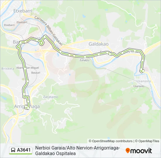 A3641 Bus Line Map