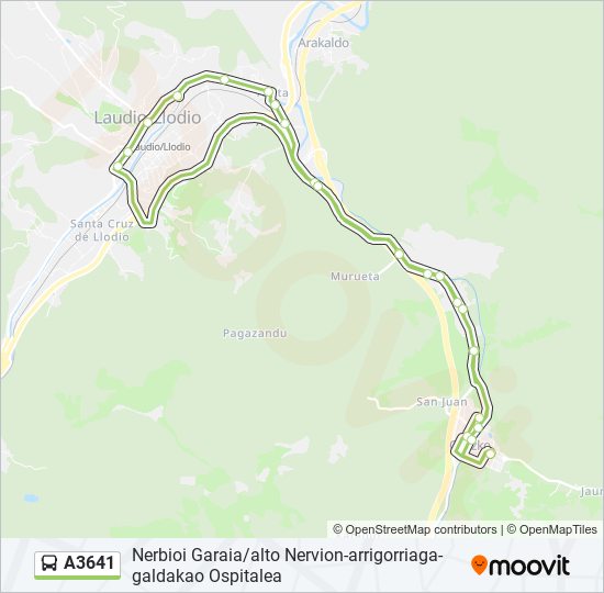 A3641 bus Line Map