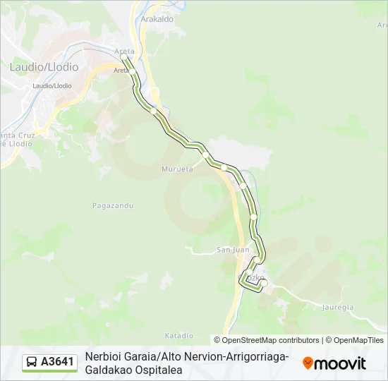 A3641 Bus Line Map