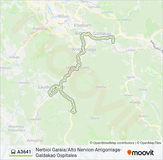 A3641 Bus Line Map