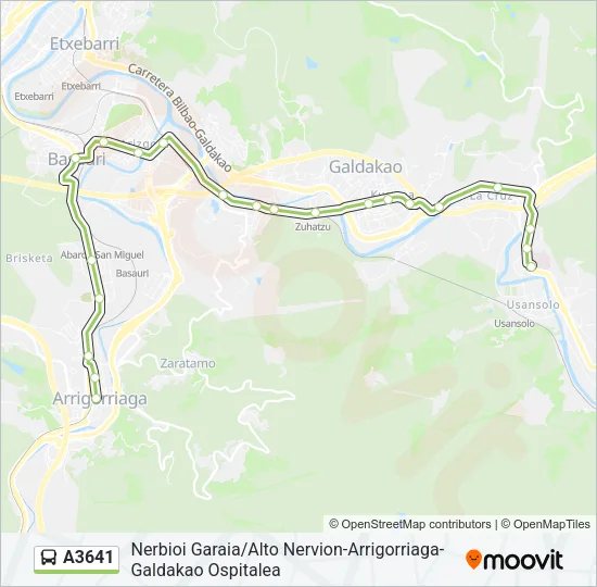 A3641 Bus Line Map