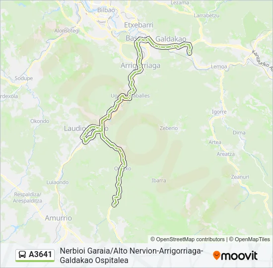 A3641 Bus Line Map