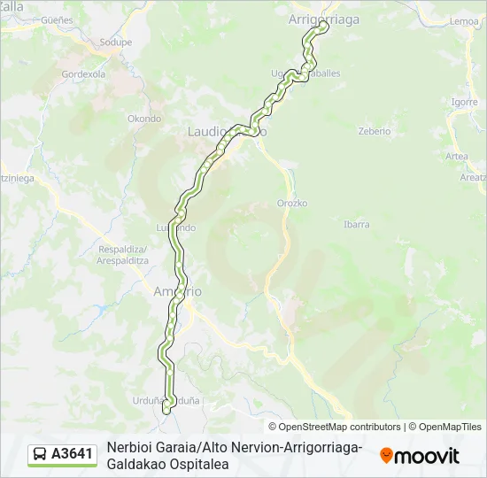 A3641 Bus Line Map