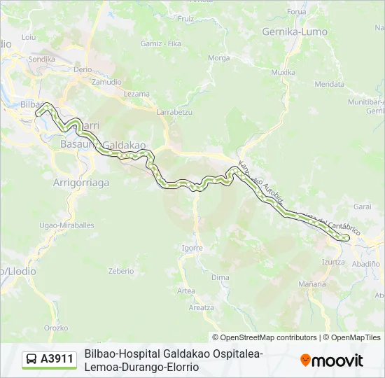 A3911 Bus Line Map