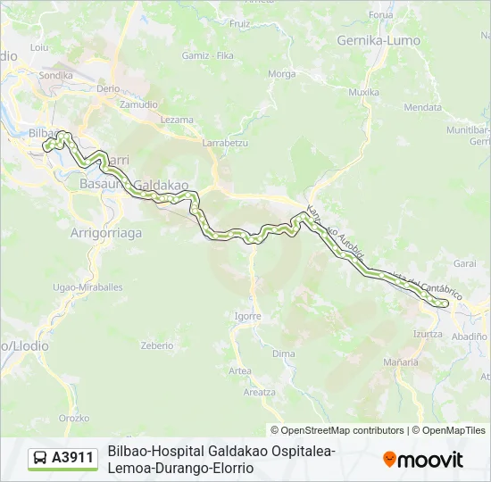 A3911 Bus Line Map