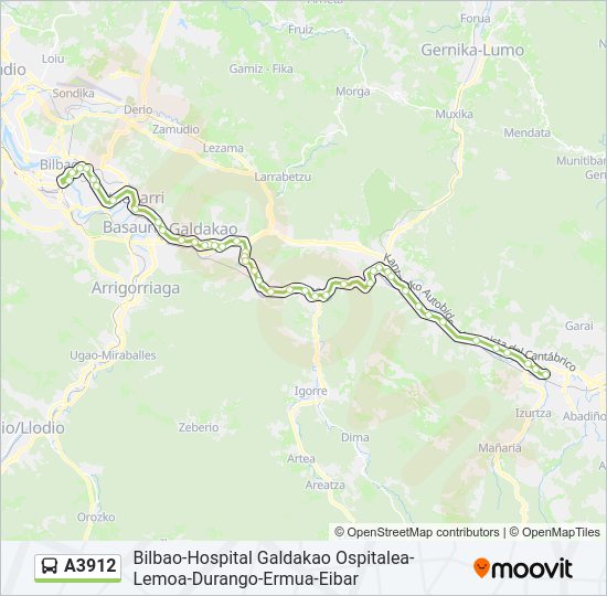 A3912 bus Line Map