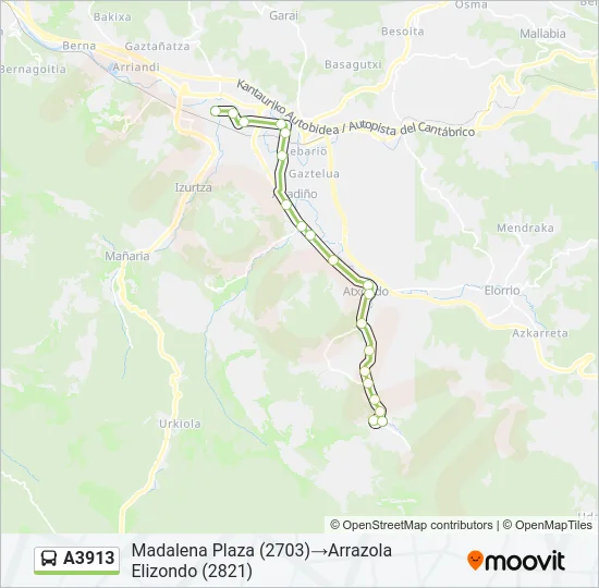 A3913 Bus Line Map