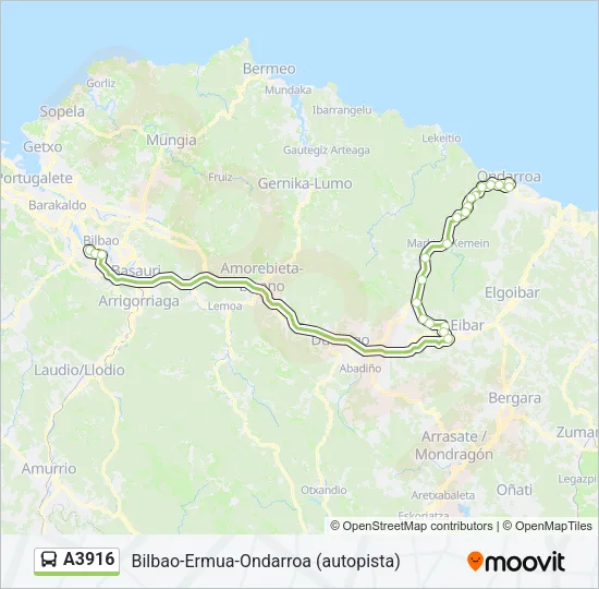 A3916 Bus Line Map