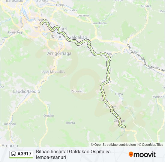 A3917 bus Line Map