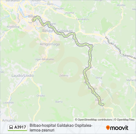 A3917 bus Line Map