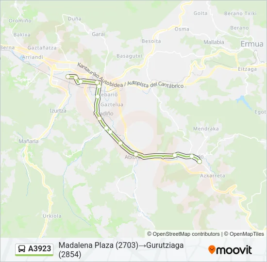 A3923 Bus Line Map