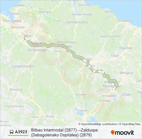A3923 Bus Line Map