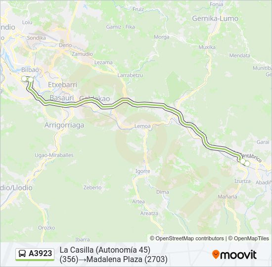 A3923 Bus Line Map