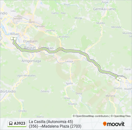 A3923 Bus Line Map