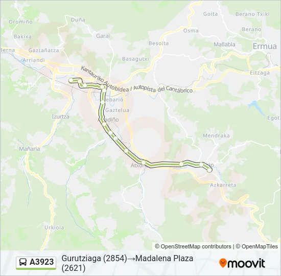 A3923 Bus Line Map