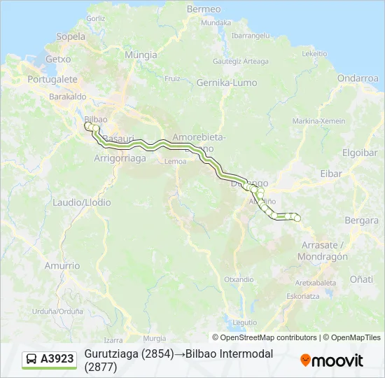 A3923 Bus Line Map
