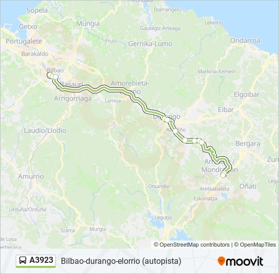 A3923 bus Line Map