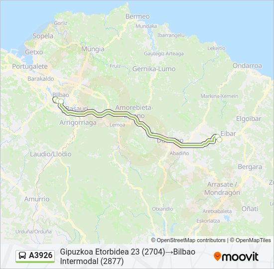 A3926 Bus Line Map