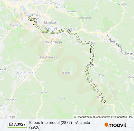 A3927 bus Line Map