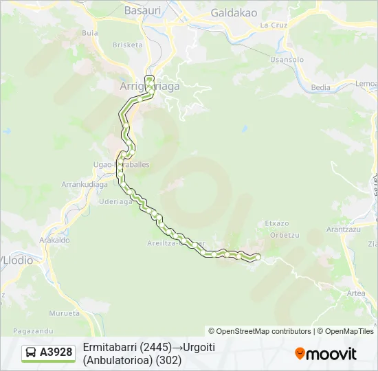 A3928 Bus Line Map