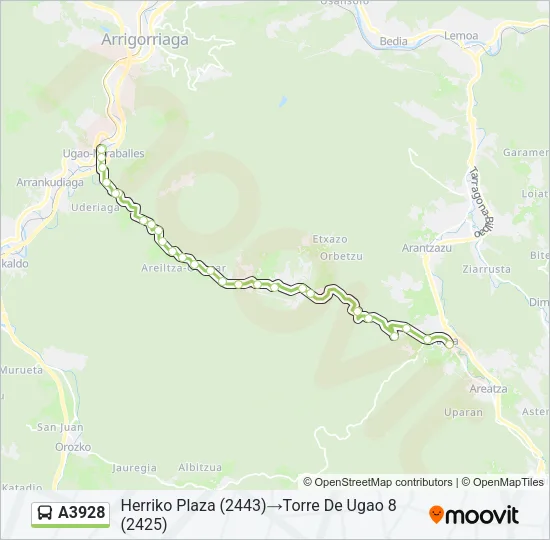 A3928 Bus Line Map