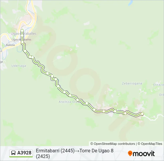 A3928 Bus Line Map