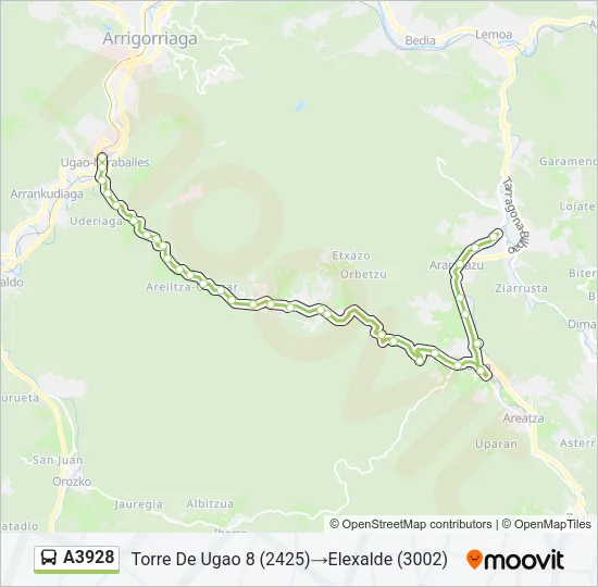 A3928 Bus Line Map