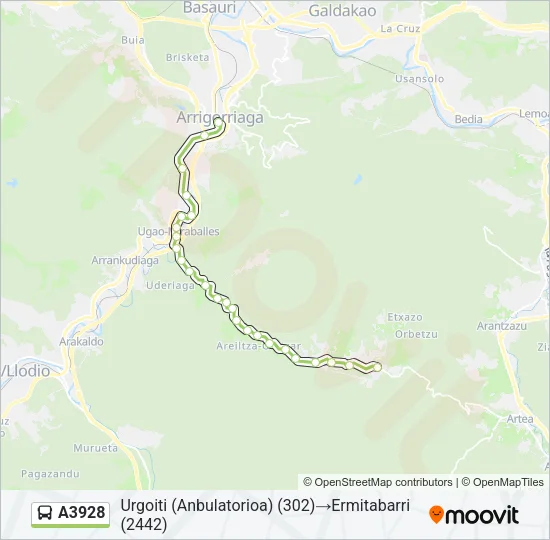 A3928 Bus Line Map