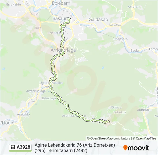 A3928 Bus Line Map