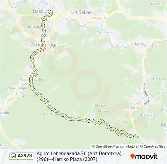 A3928 Bus Line Map