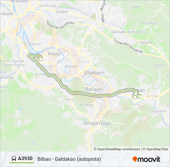 Mapa de A3930 de autobús