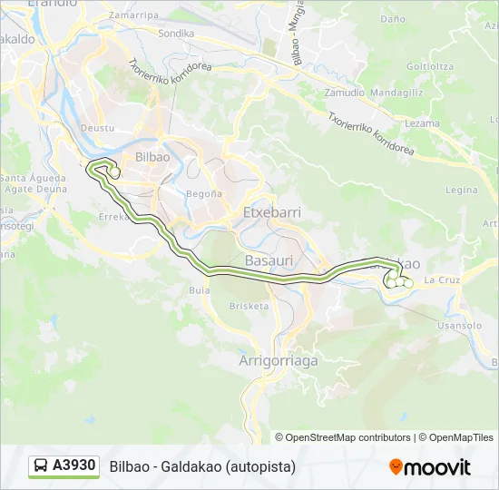 A3930 Bus Line Map