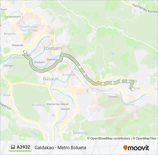 A3932 Bus Line Map