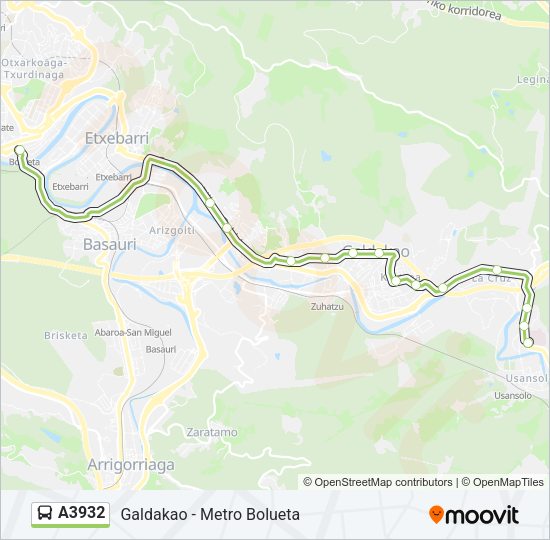 A3932 Bus Line Map