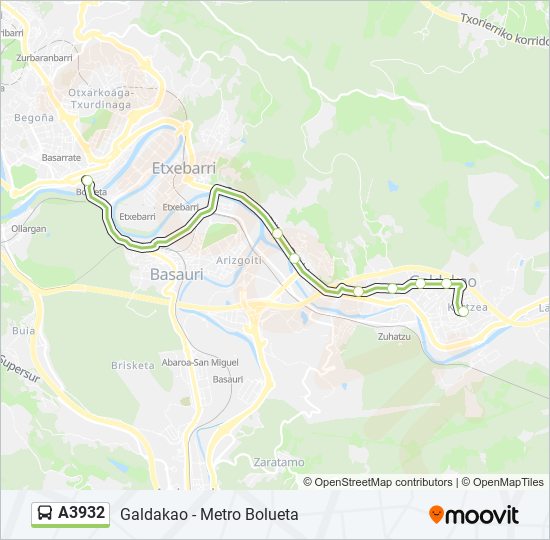 A3932 bus Line Map