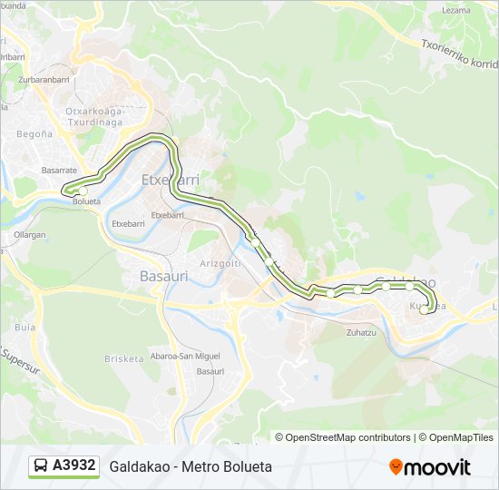 A3932 Bus Line Map