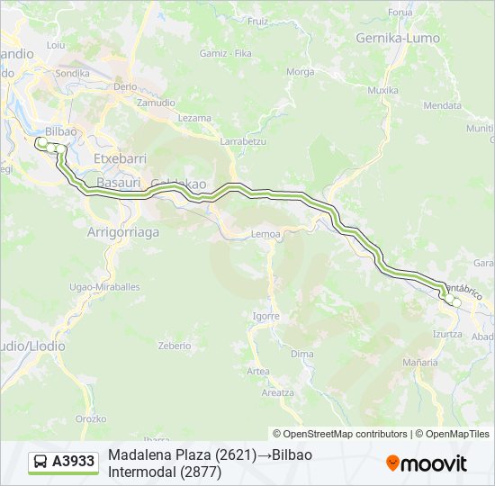 A3933 bus Line Map