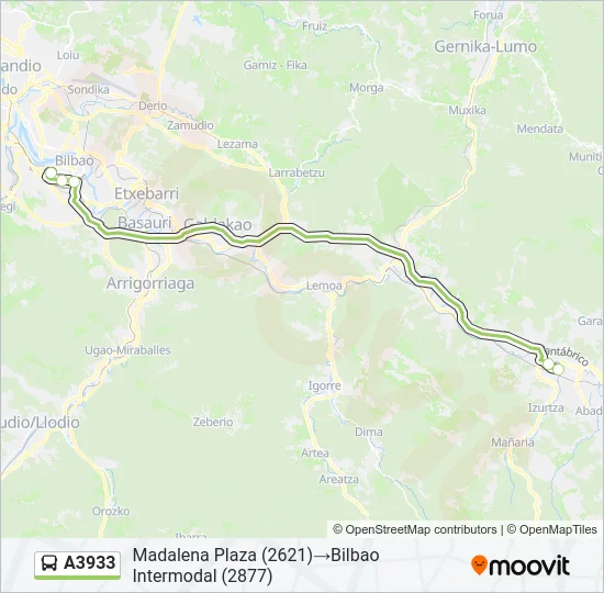 A3933 Bus Line Map