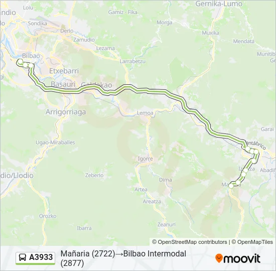 A3933 Bus Line Map