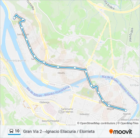 10 Bus Line Map