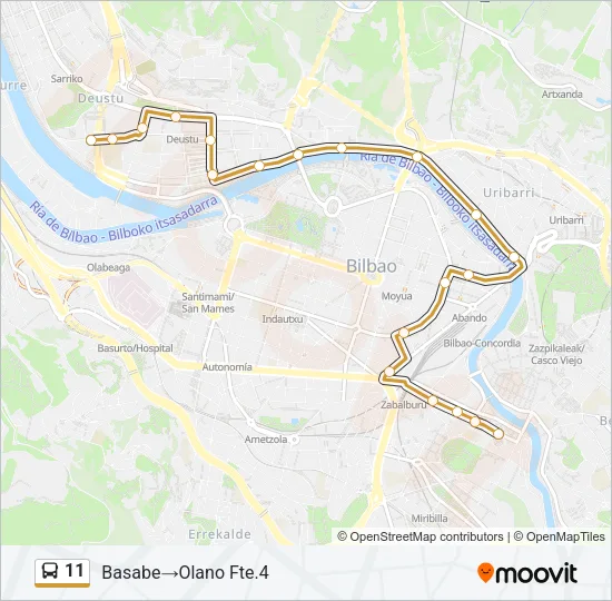 11 Bus Line Map
