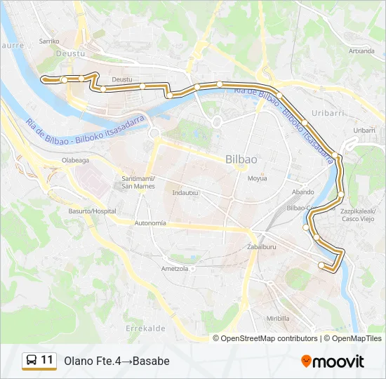 11 Bus Line Map